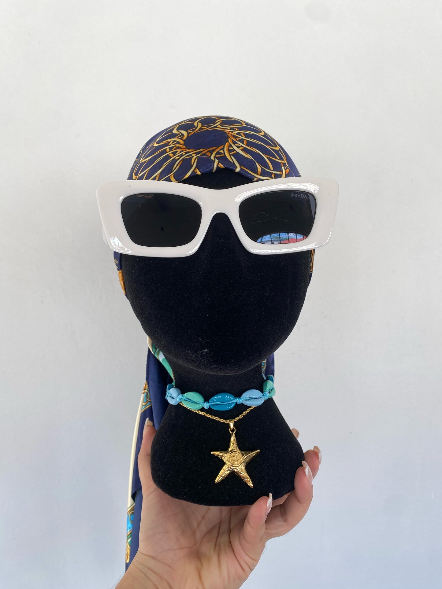 Bandana Aqua/Gold