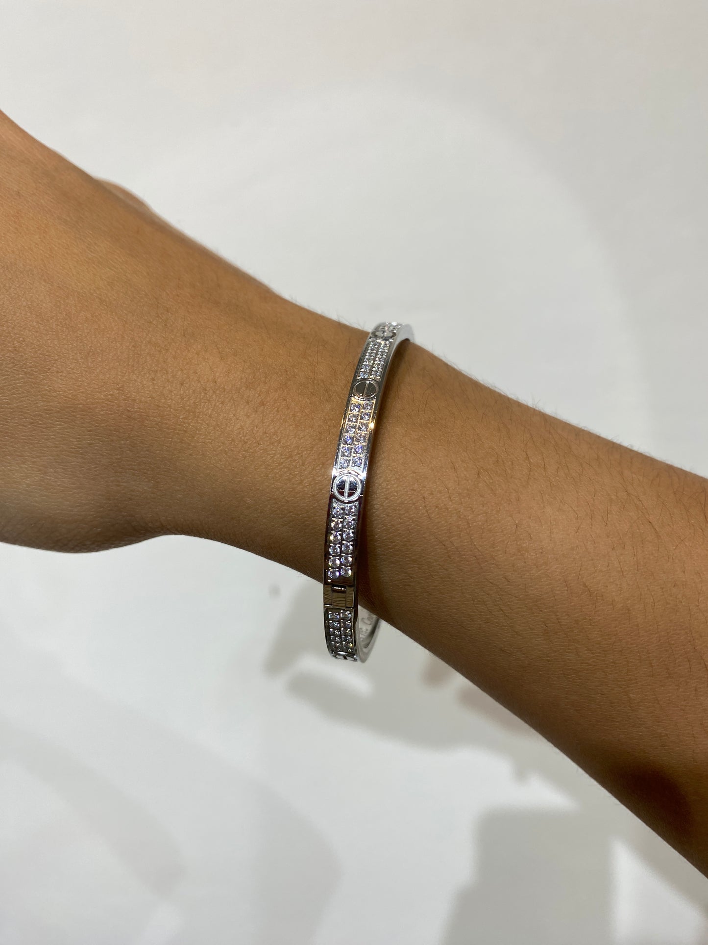 Bangle Cartier Silver 4mm Full Brillo