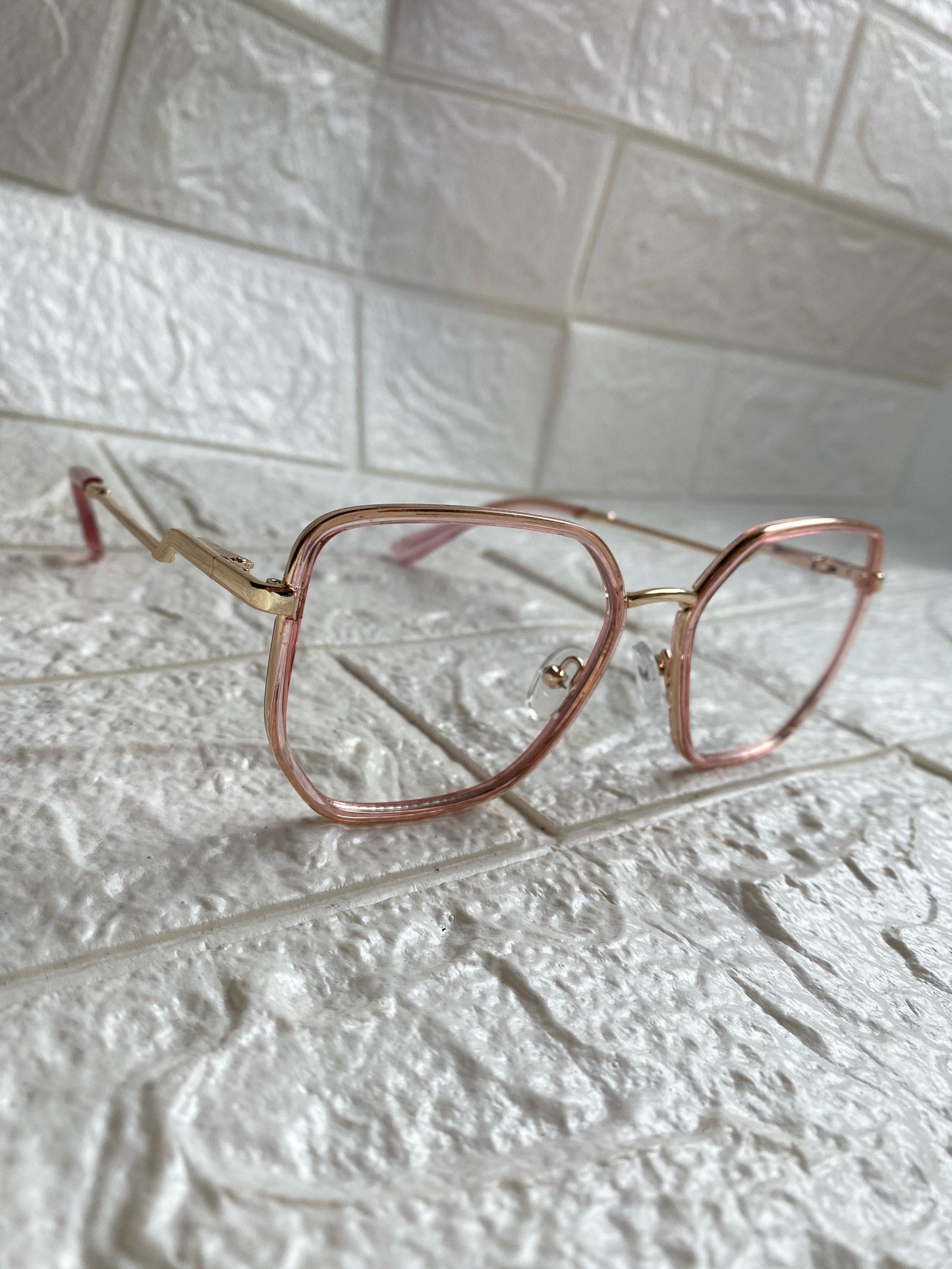 Lentes Semihexagonales Pink/Gold