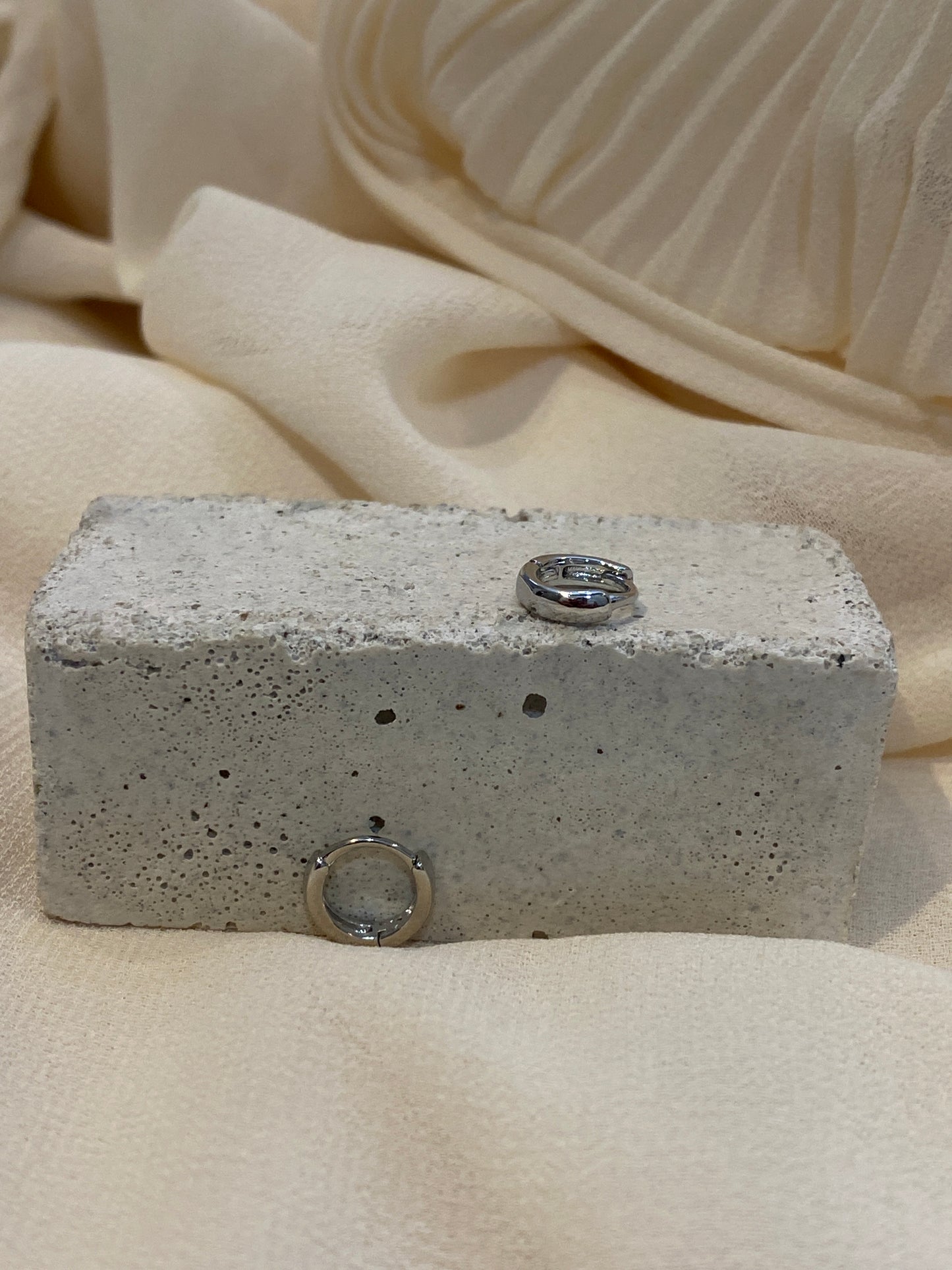 Mini Hoops Silver Basic Plane 6mm