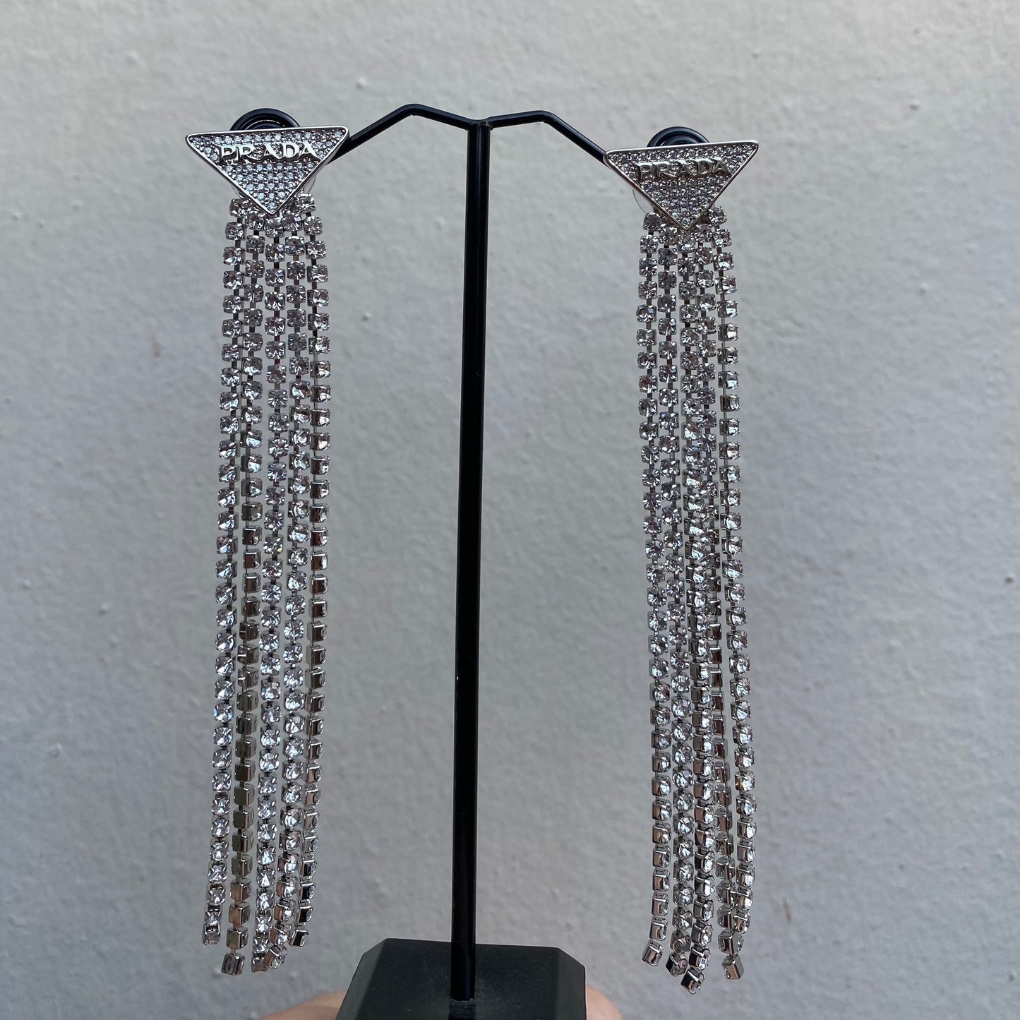 Aretes Prada Largos Silver