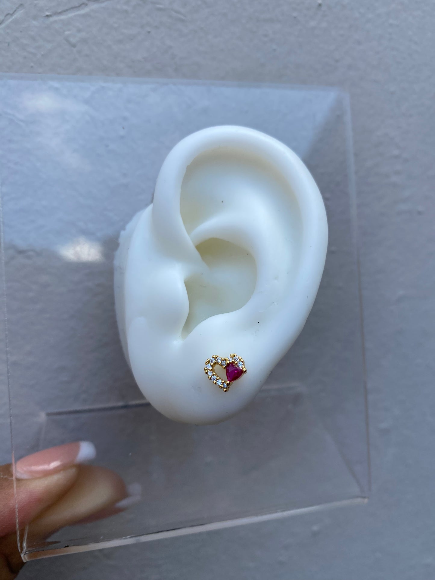 Piercing Corazones Gold y Red