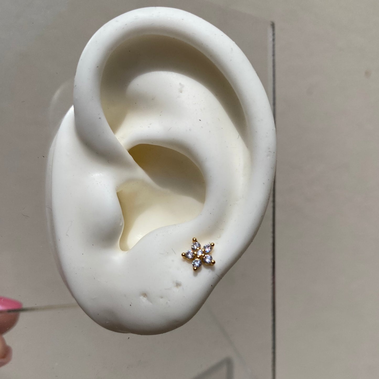 Piercing Flor Brillante Gold