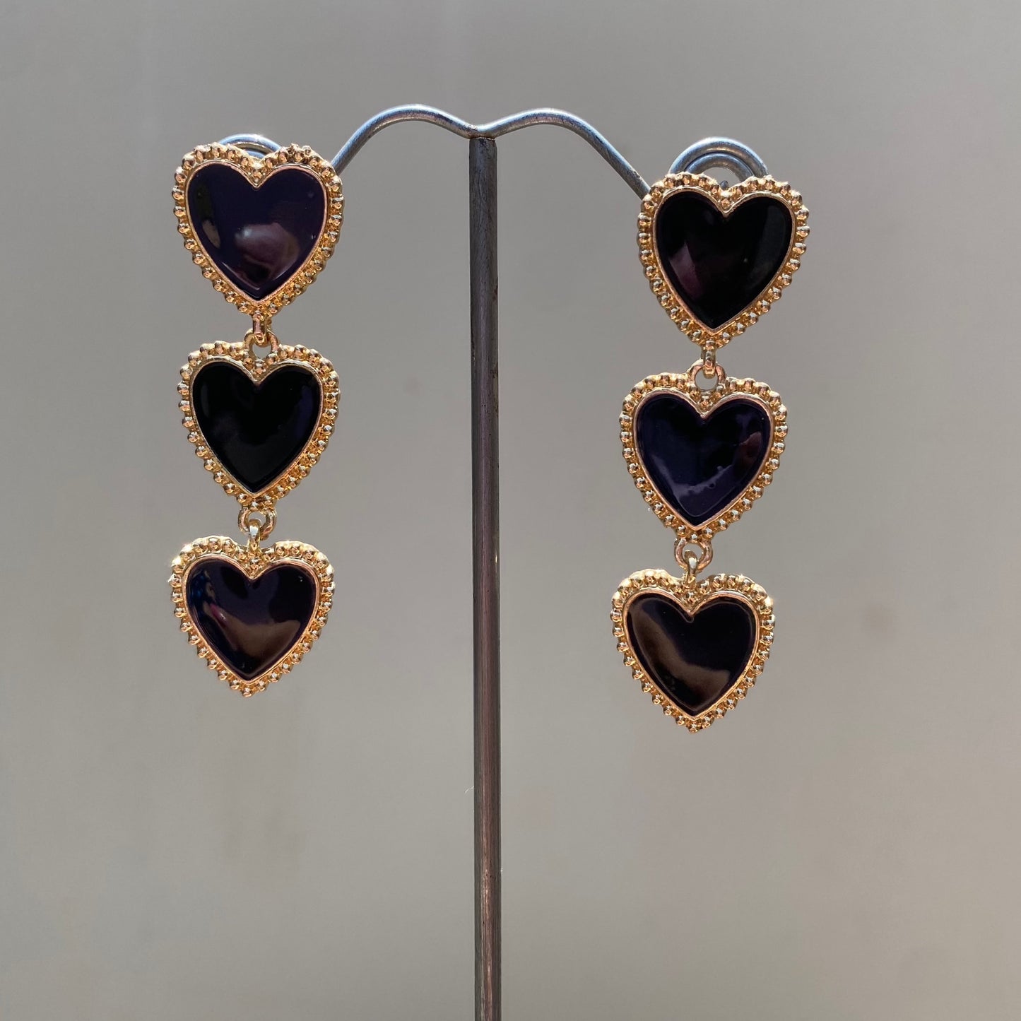 Aretes Black Hearts