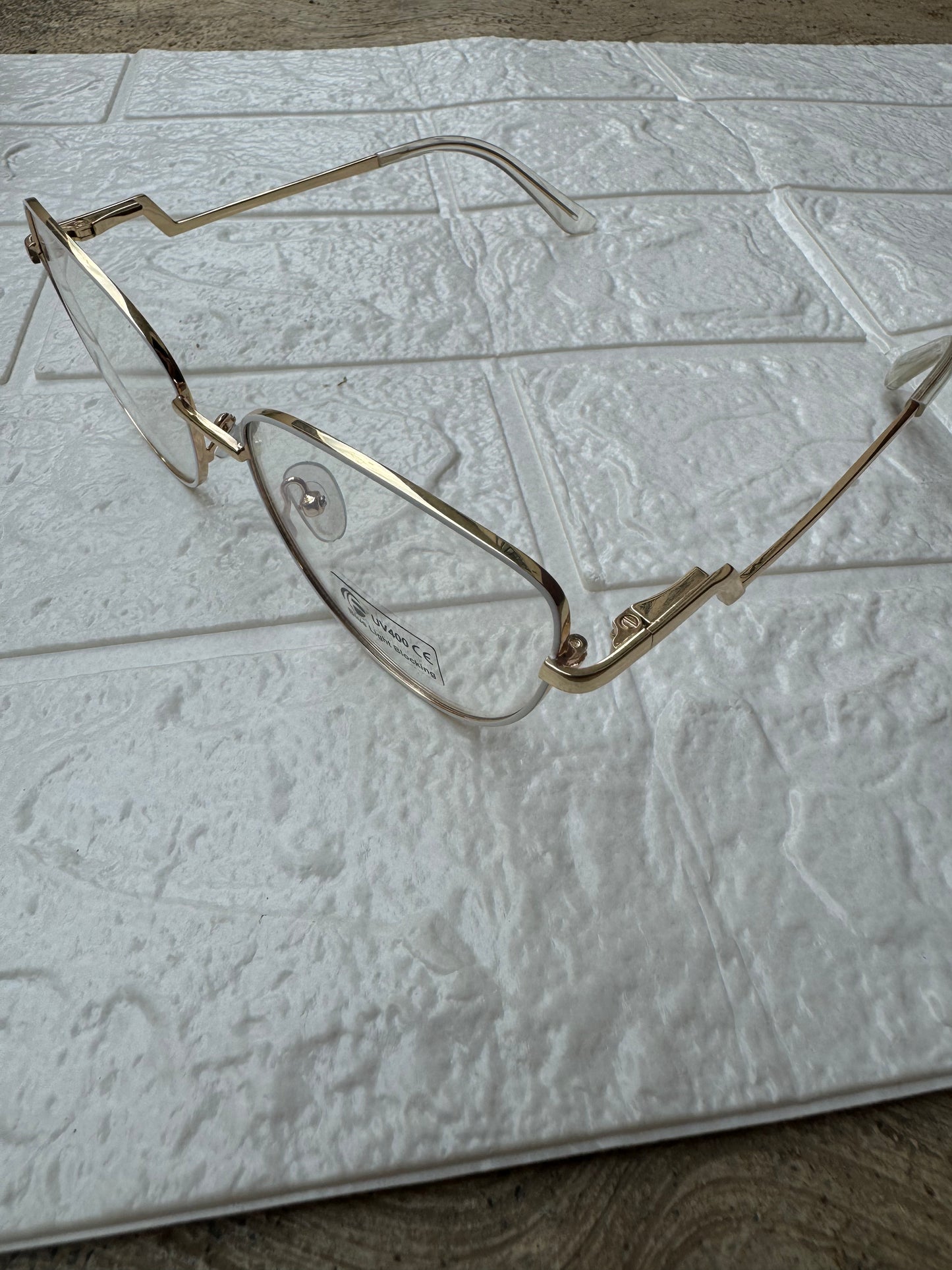 Lentes Cat Eye y Zig zag Blanco