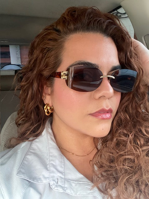 Lentes Miu Miu Vintage Pequeño Cafe con Leopardo