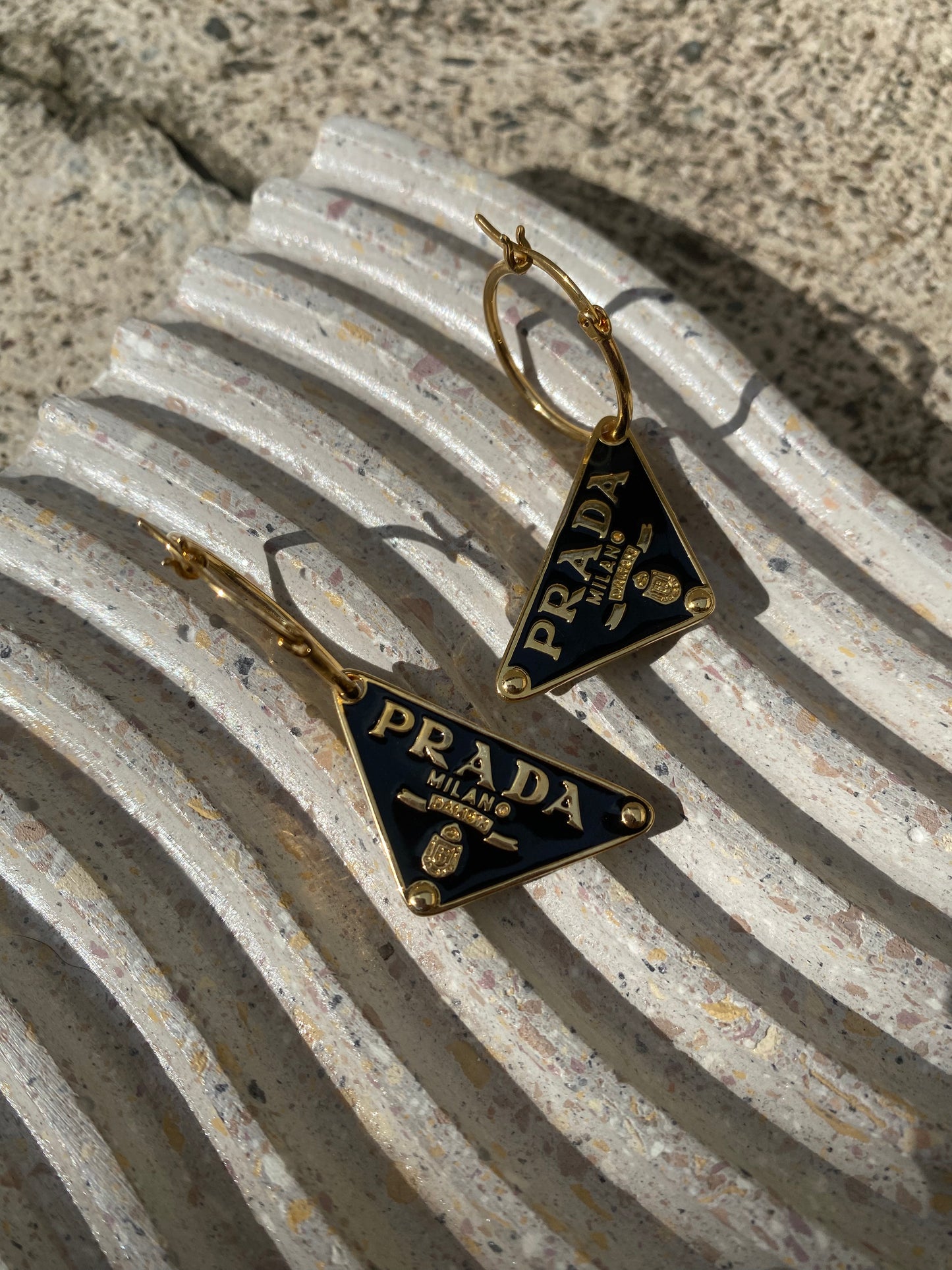 Hoops Prada Black & Gold