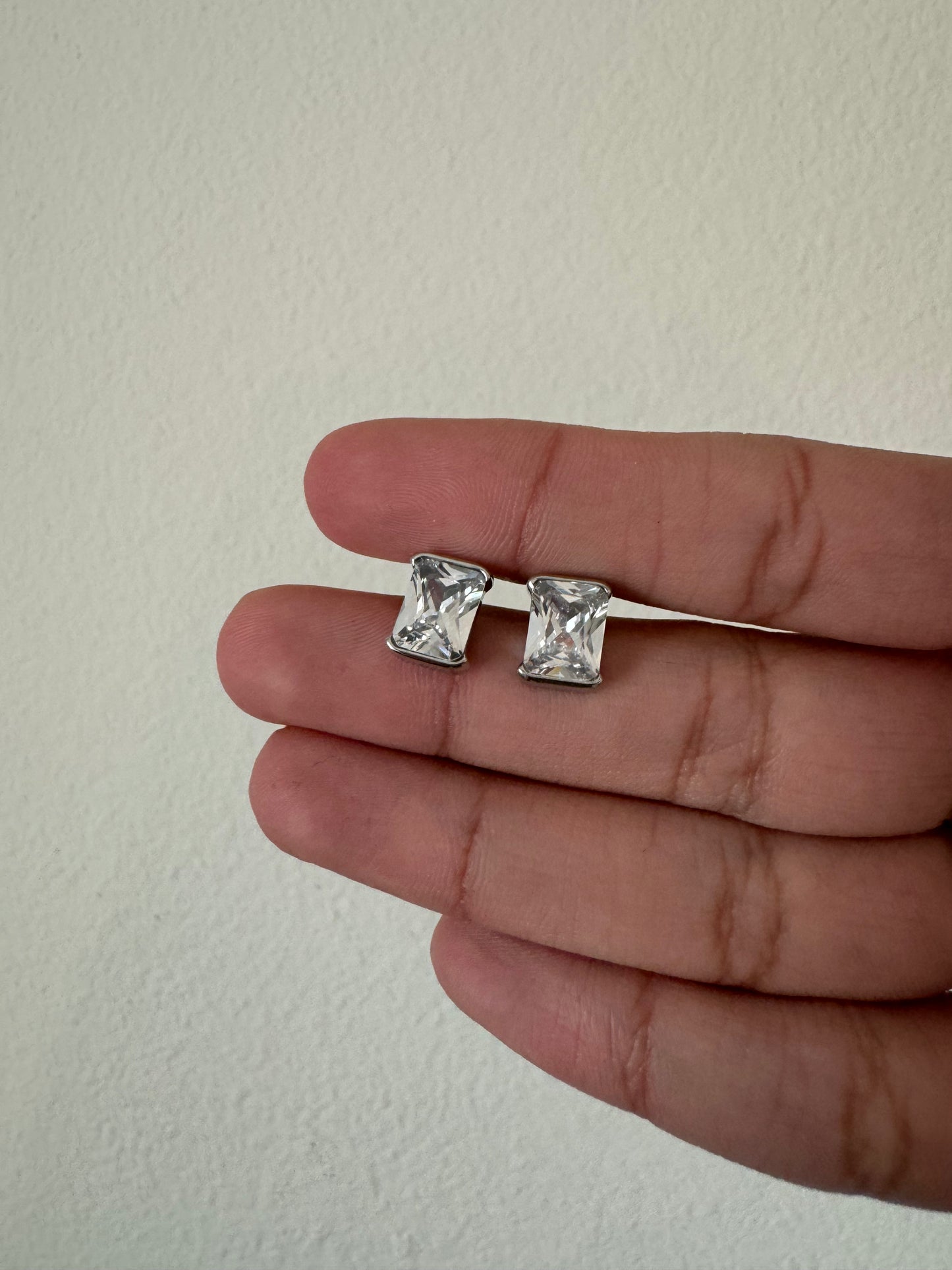 Studs Zirconias Clear Silver