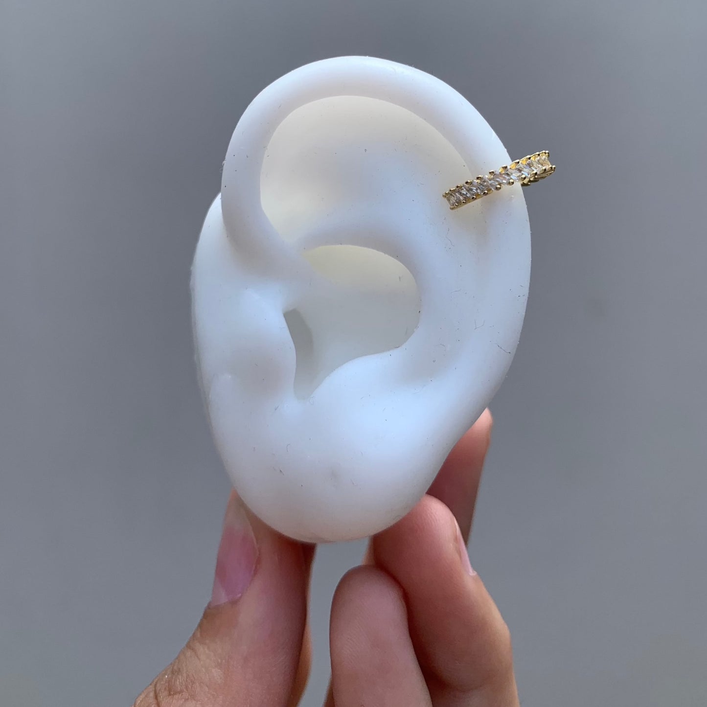 Earcuff Zirconias Verticales gold