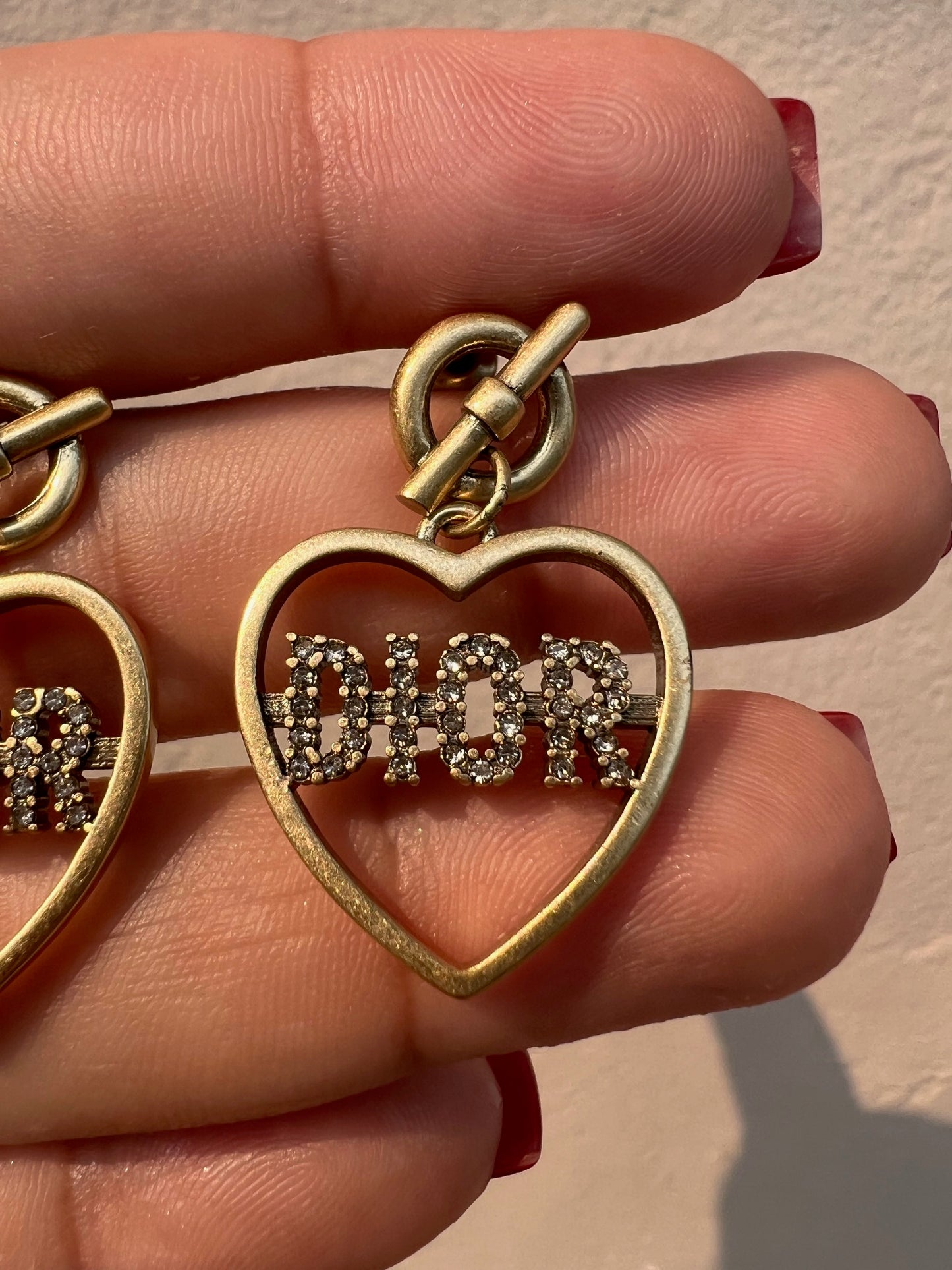 Stud corazon DIOR brillante