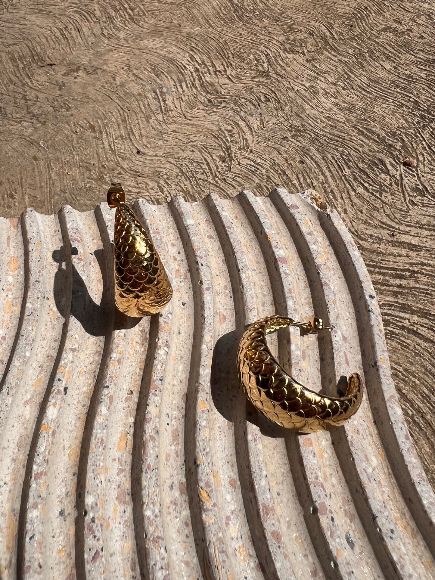 Hoops gold Snake skin