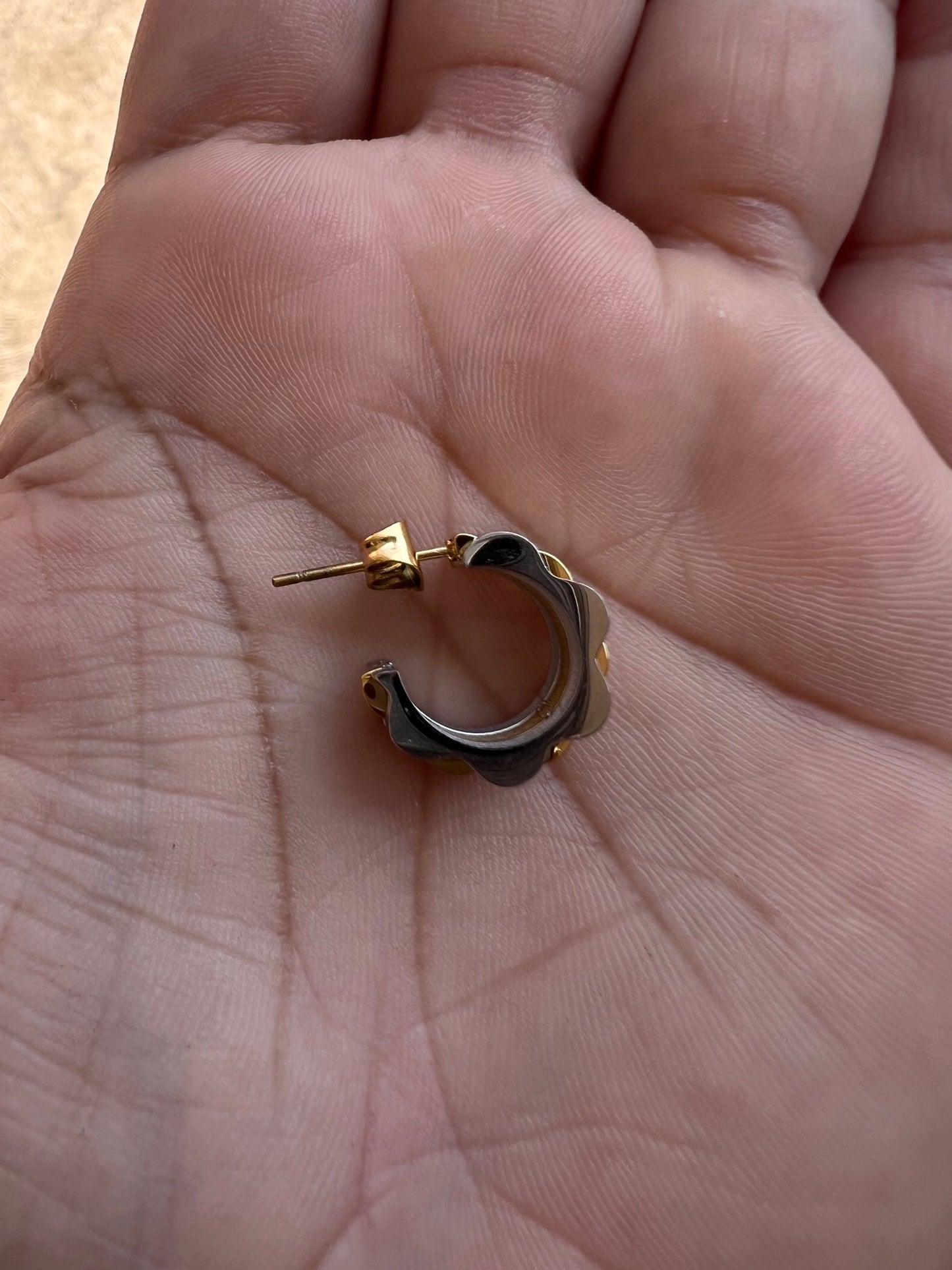 Hoops tipo rolex gold & silver pequeñas