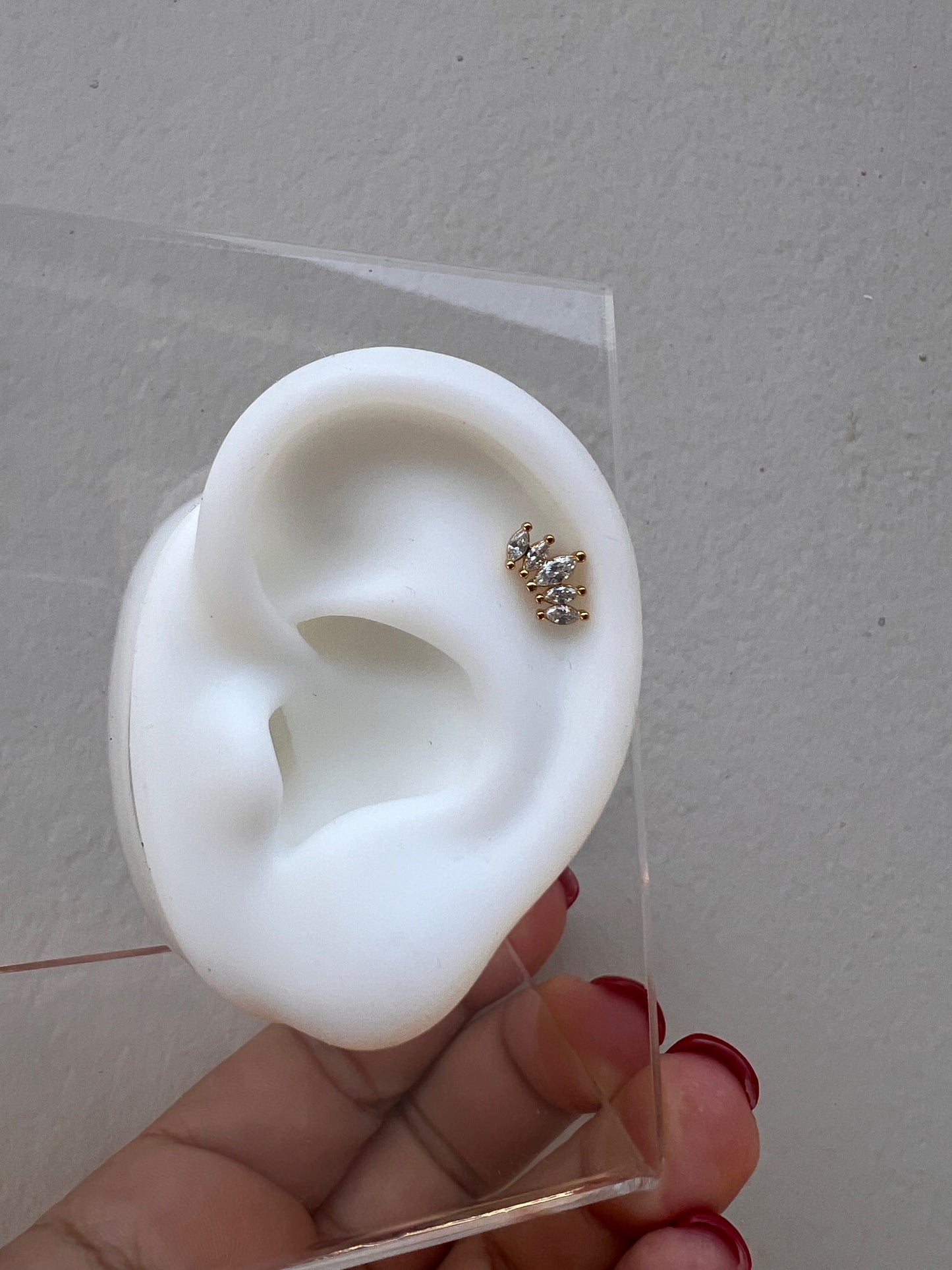 Piercing Corona XL Gold y Zirconias Clear