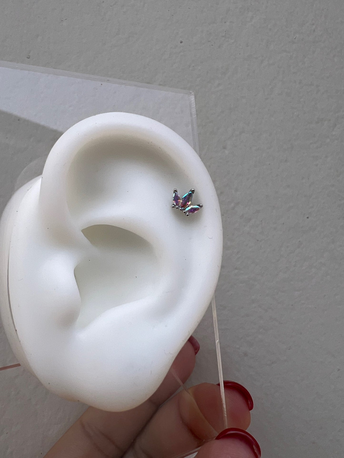 Piercing thiara pequeña silver & tornasol