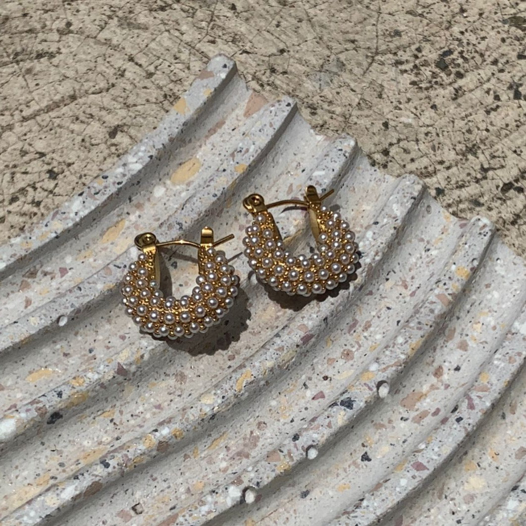 Hoops with Baby Pearls