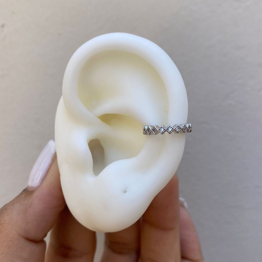 Earcuff Diamantes Silver