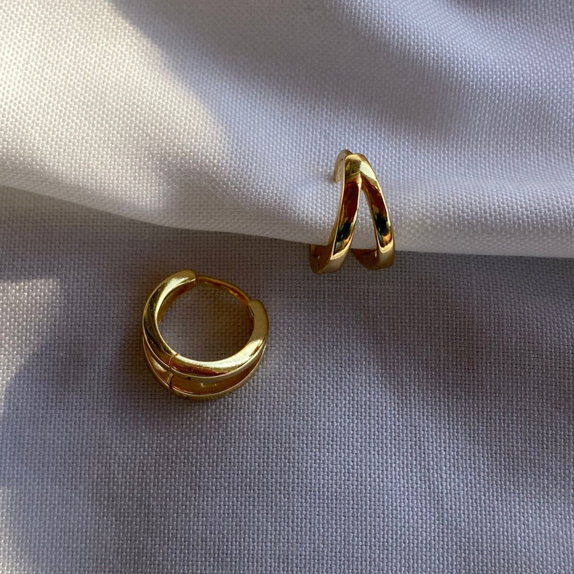 Mini Hoops Doble Gold Clasicos 7mm