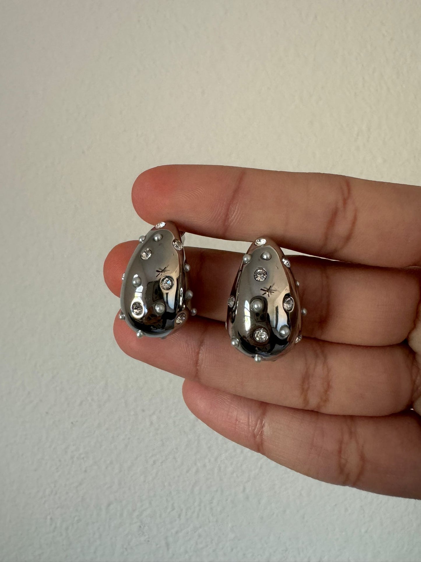 Gotas medianas Silver con Zirconias