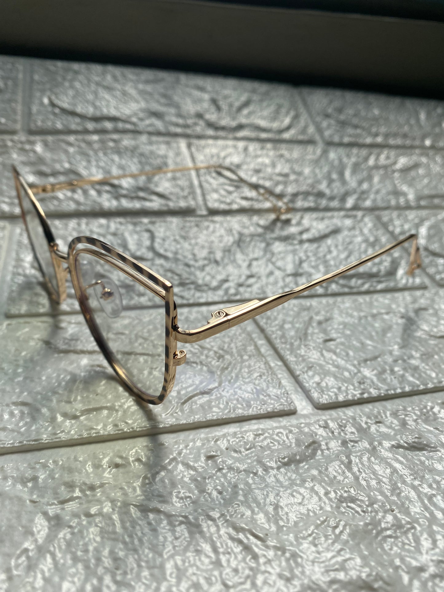 Lentes Cat Eye Doble Leopardo y Gold