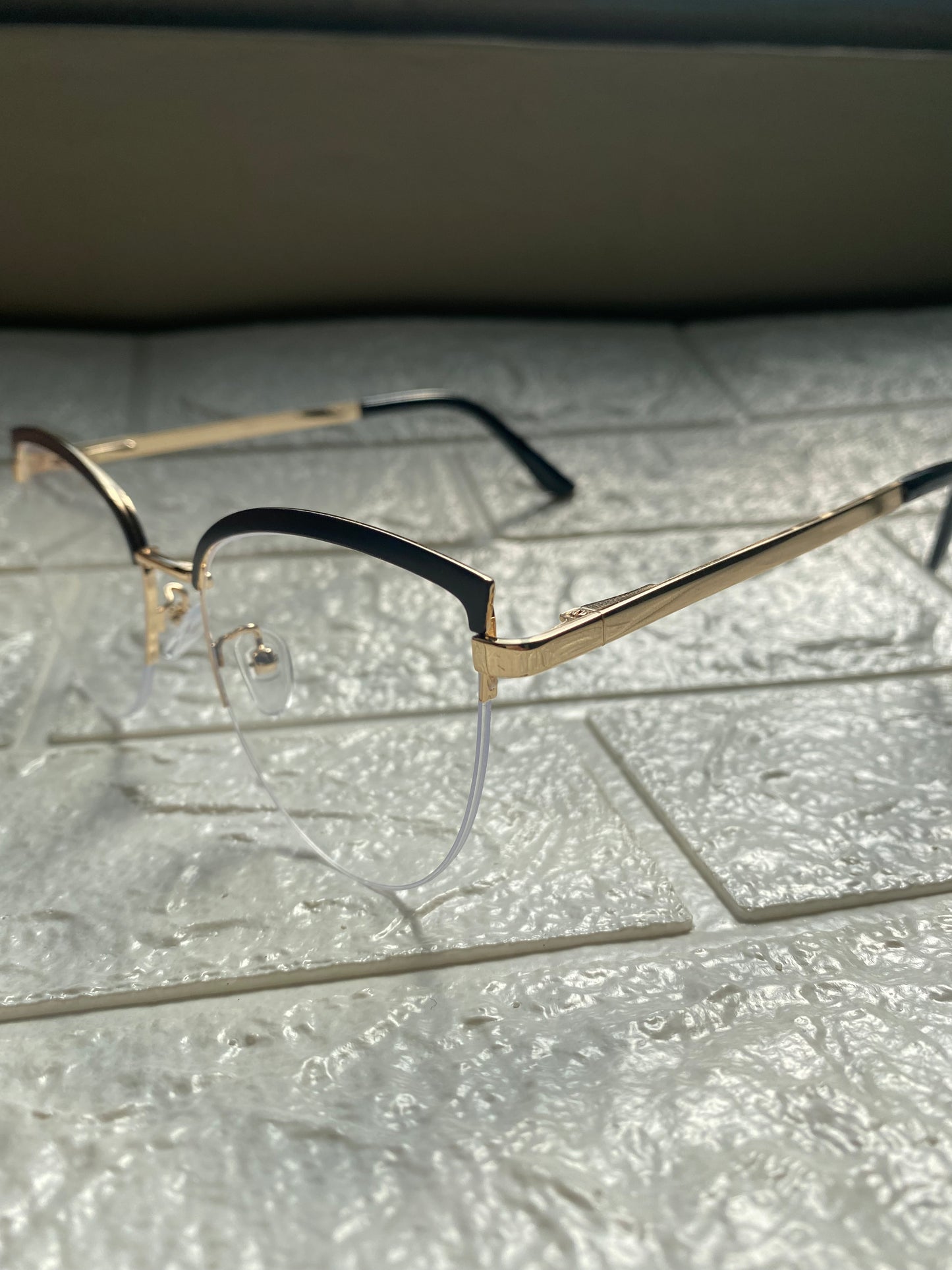 Lentes Cat Eye Mitad Vidrio Negro