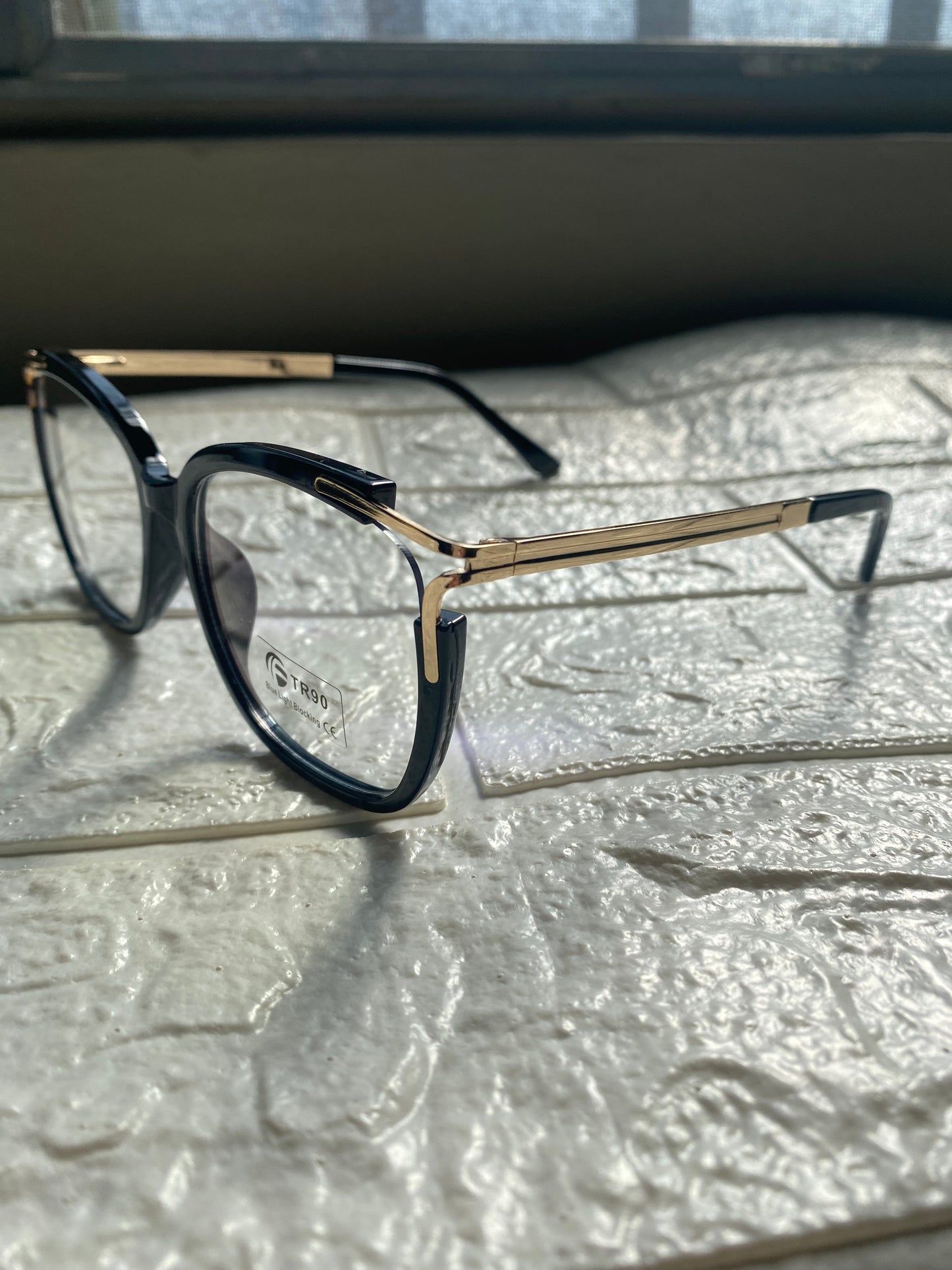 Lentes Fancy Negros con Gold