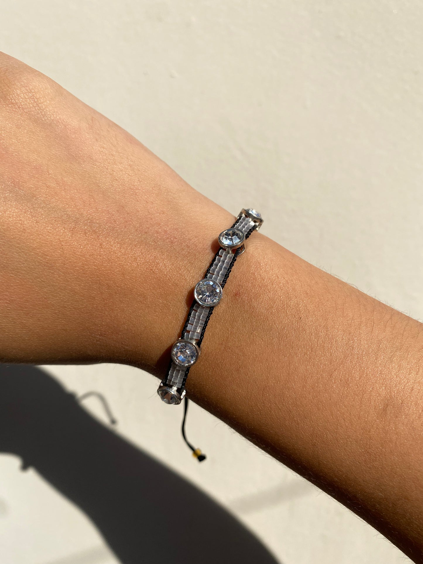 Pulsera Miyuki Silver y Negro