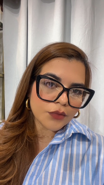 Lentes Cat Eye Todo Negro Comb