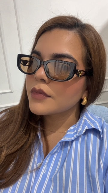 Lentes Tipo Prada Diva Negros Con Café