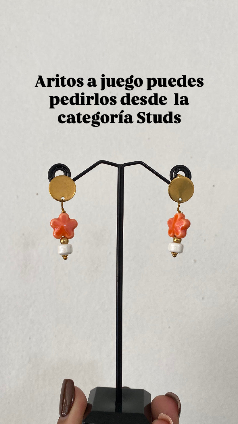 Chocker Turquesa con Naranja