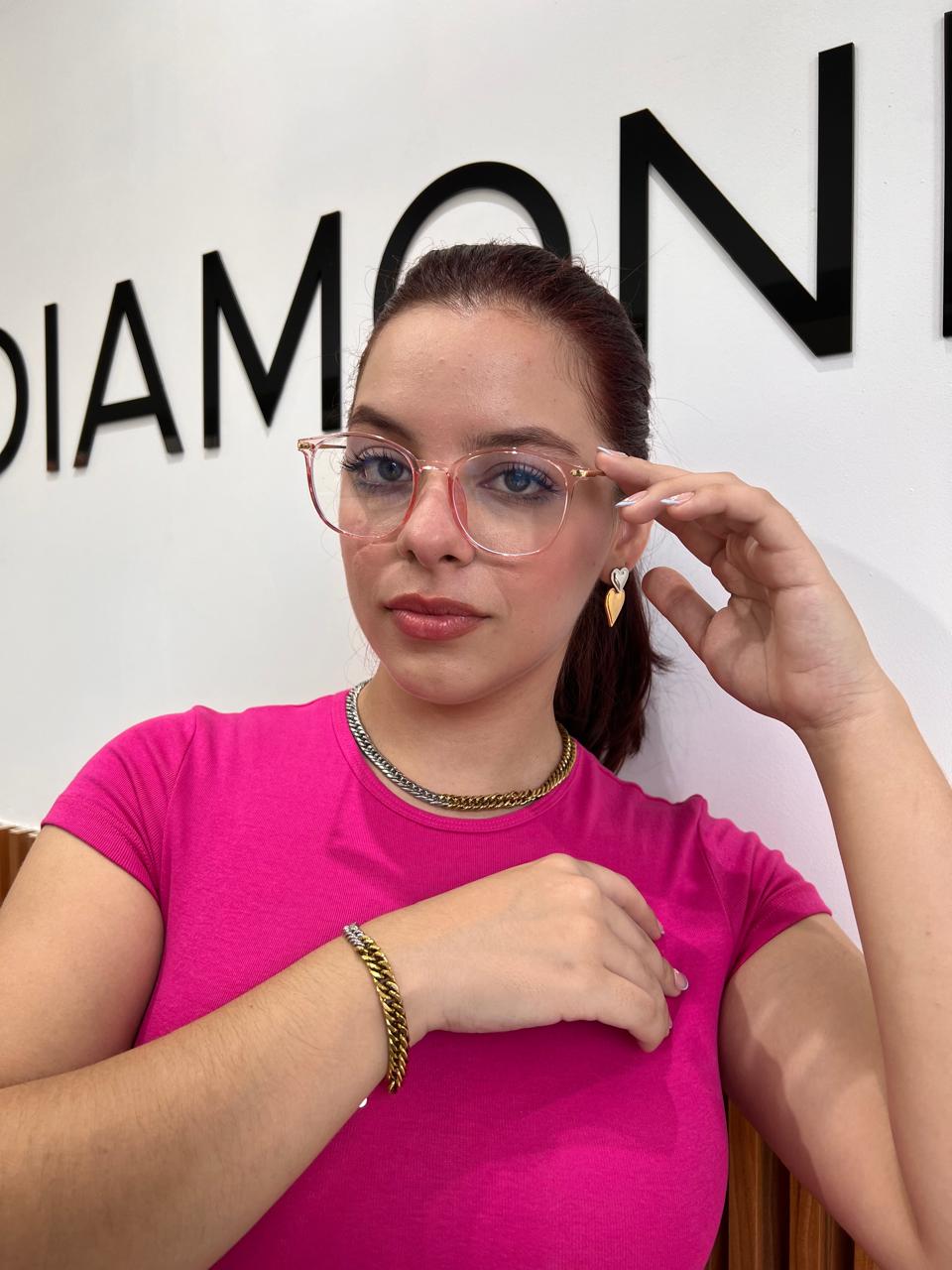 Lentes Semiredondos Pink y Gold