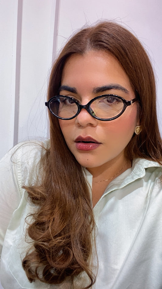 Lentes Miu Miu Ovalados Negro con Clear