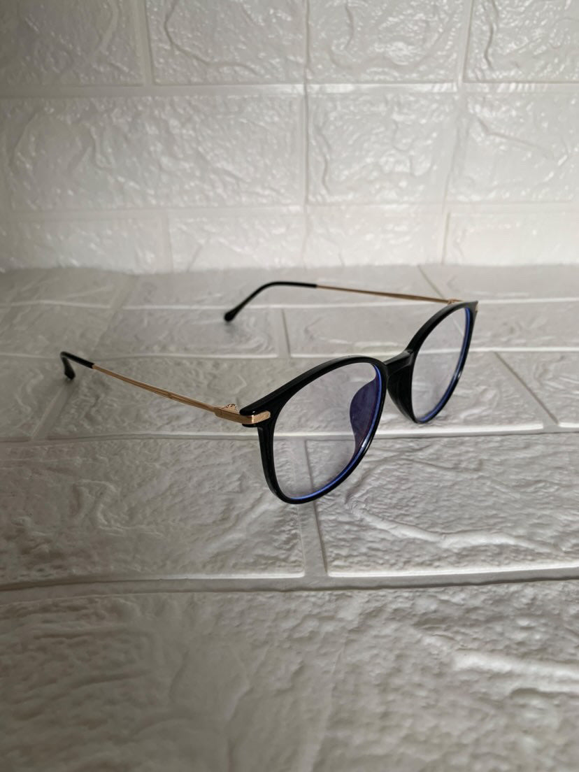 Lentes Semiredondos Negros y Gold