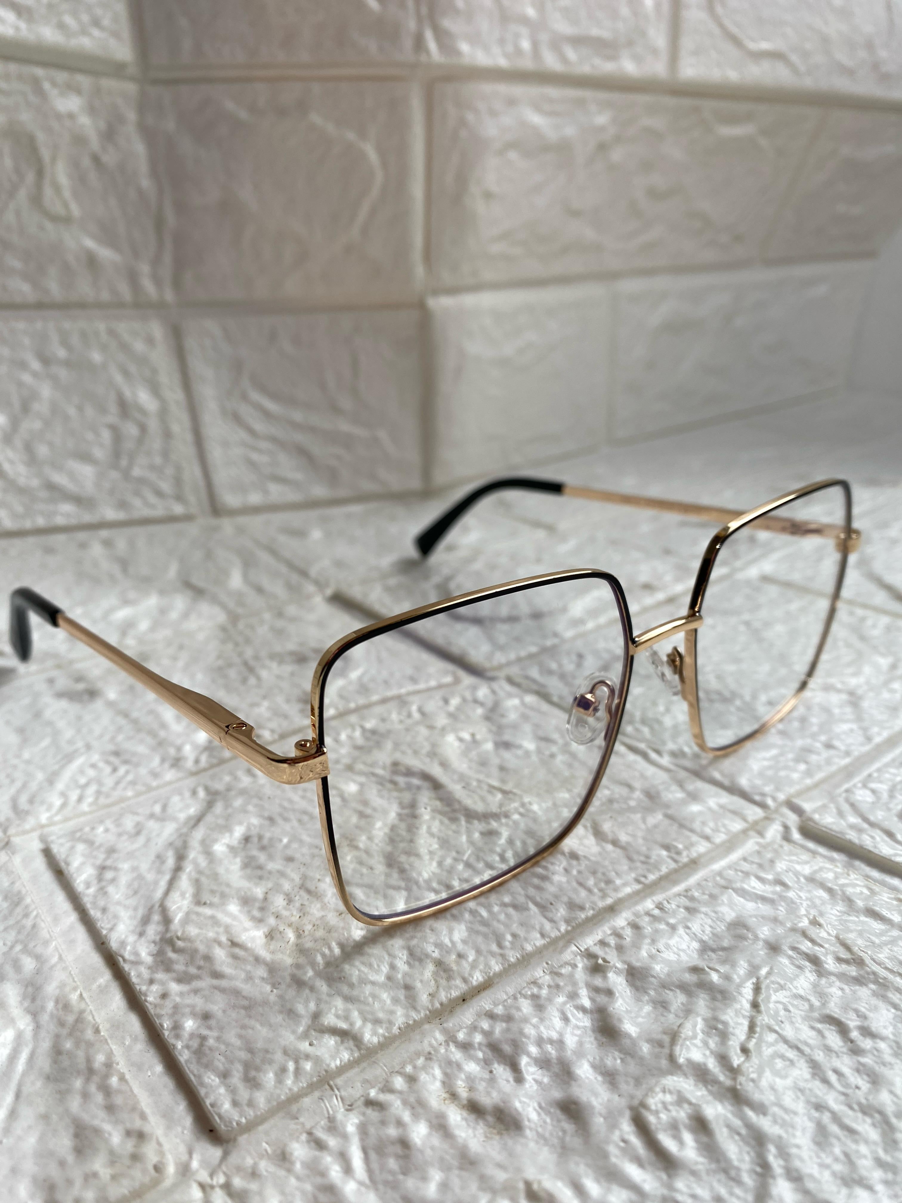Lentes Cuadrados Bicolor Gold/Negro