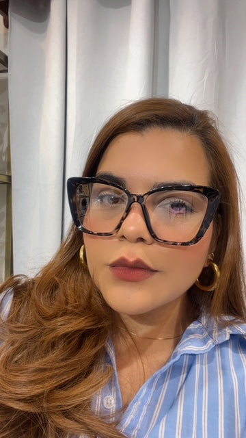 Lentes Cat Eye Todo Leopardo C/ Negro Comb