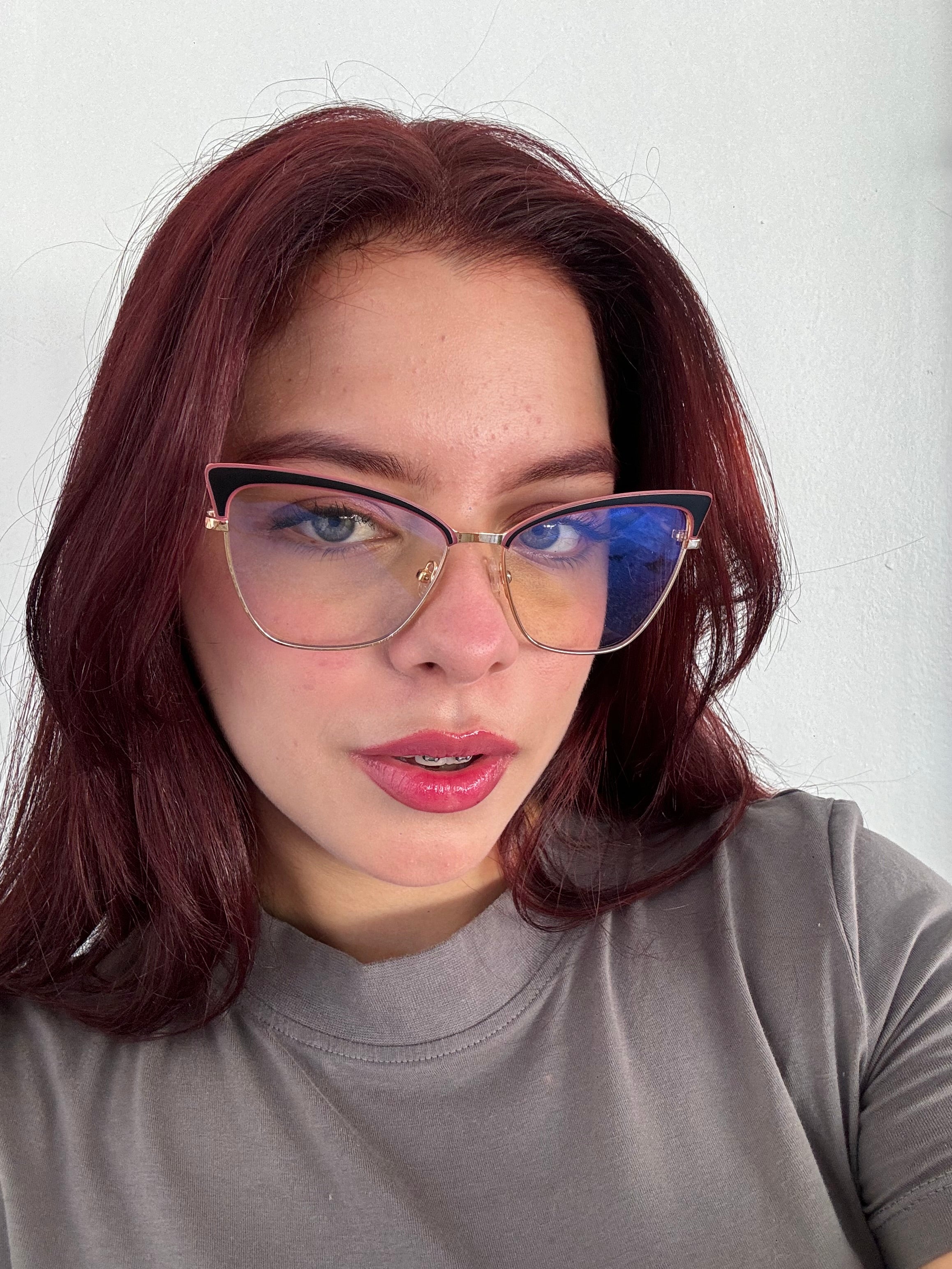Lentes Cat Eye Gold Top Ocre