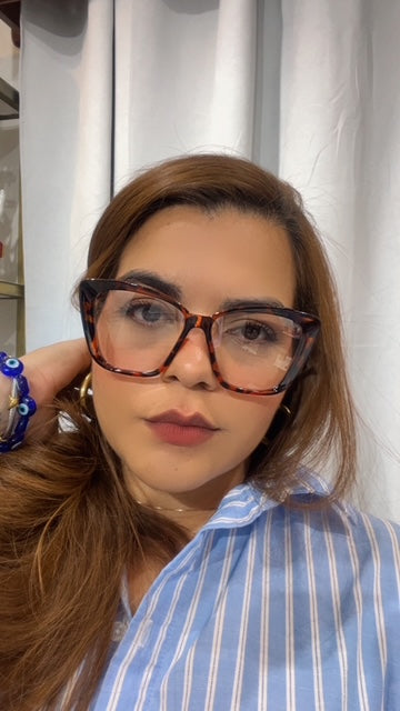 Lentes Cat Eye Todo Leopardo C/ Cafe Comb