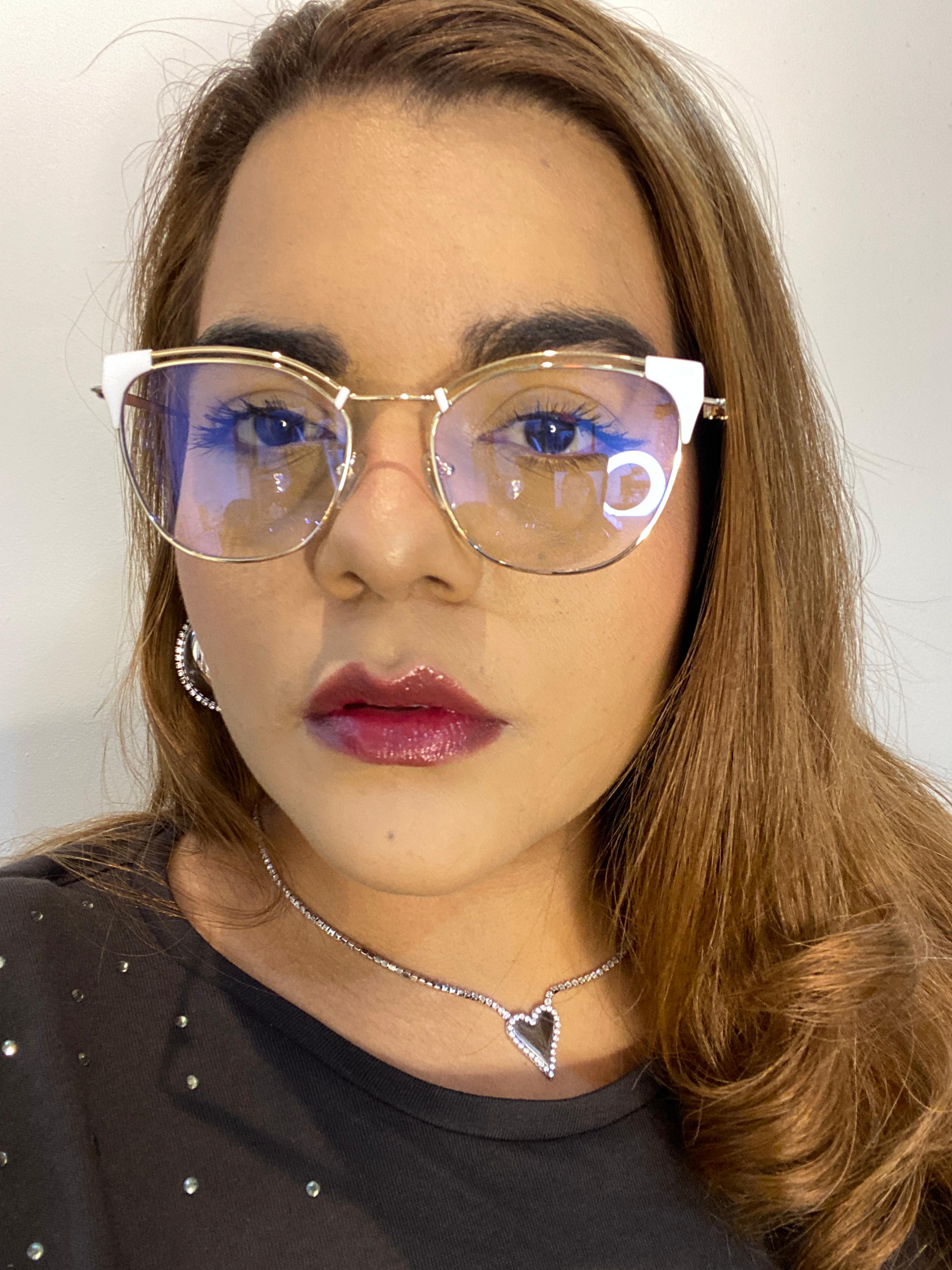 Lentes Cat Eye Doble Gold y Esquinas Blancas