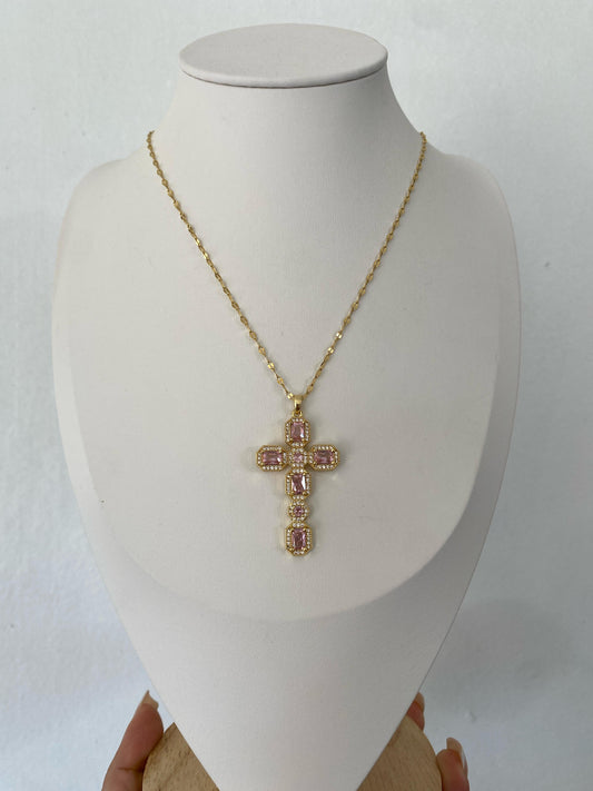 Cadena Cruz Pink