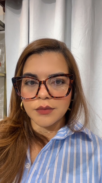 Lentes Cat Eye Todo Leopardo C/ Cafe Comb