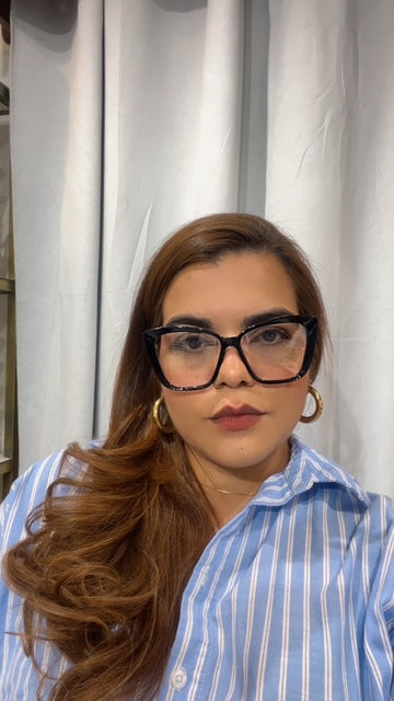 Lentes Cat Eye Todo Negro Comb