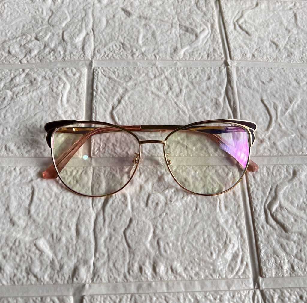 Lentes Cat Eye Mini Mariposas Cafe
