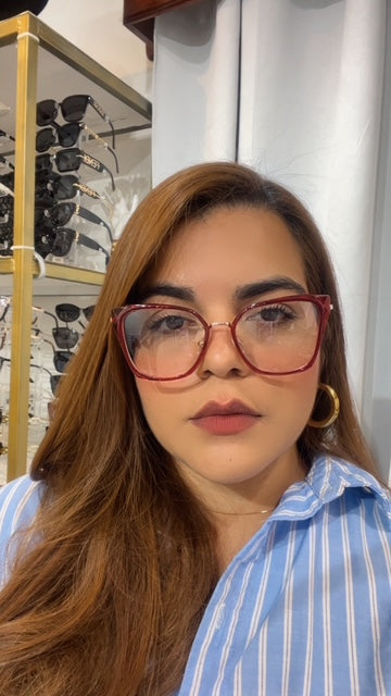 Lentes Cat Eye Marco Rojo