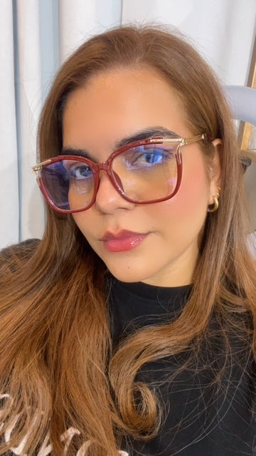 Lentes Rojos con Esquinas Gold