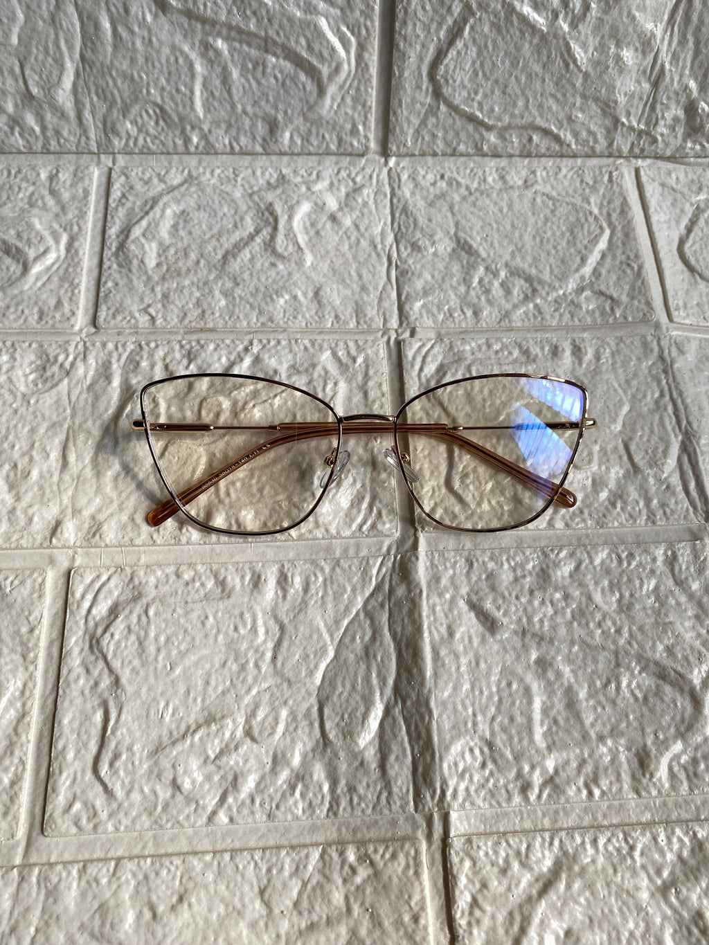 Lentes Cat Eye Metal Delgado Leopardo/ Gold