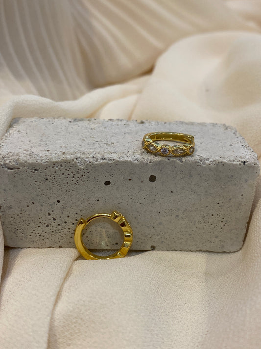 Mini Hoops Zirconias Ovaladas 7mm