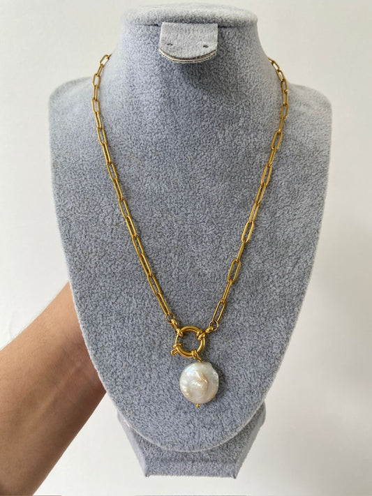 Cadena Concha Nacar Redonda