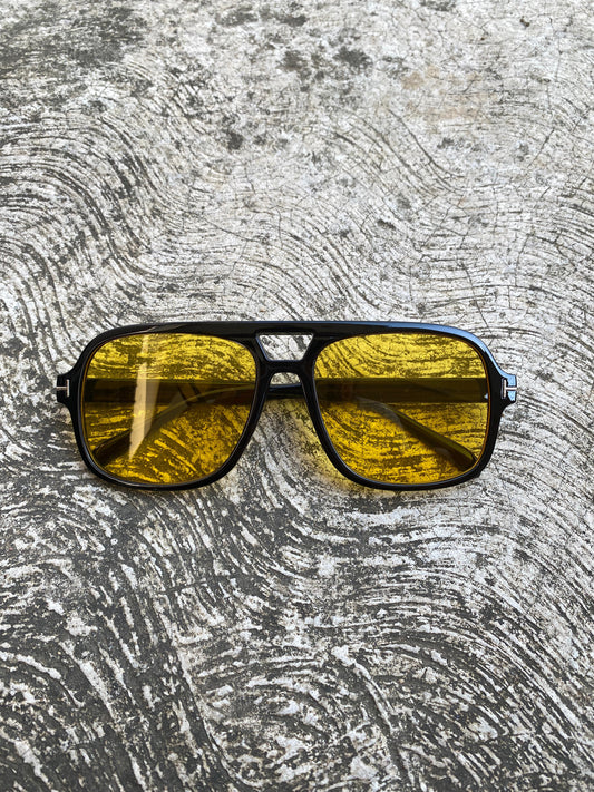 Lentes Aviador Amarillo/Negro