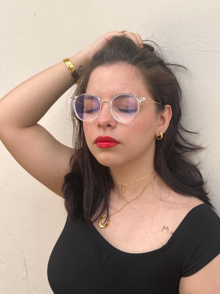 Lentes Semiredondos Clear & Gold Clasicos