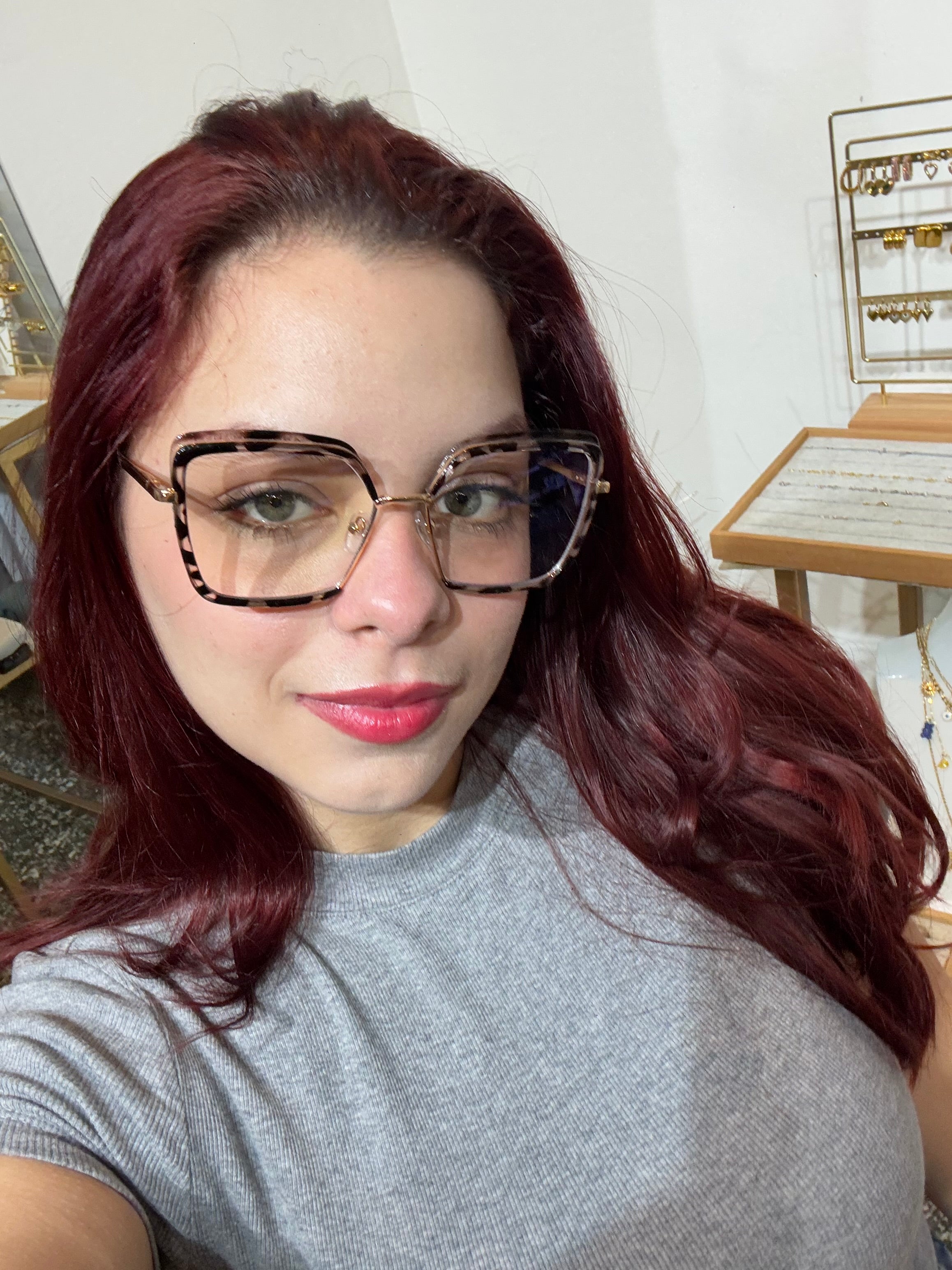 Lentes Cuadrados Leopardo Doble Marco Clear