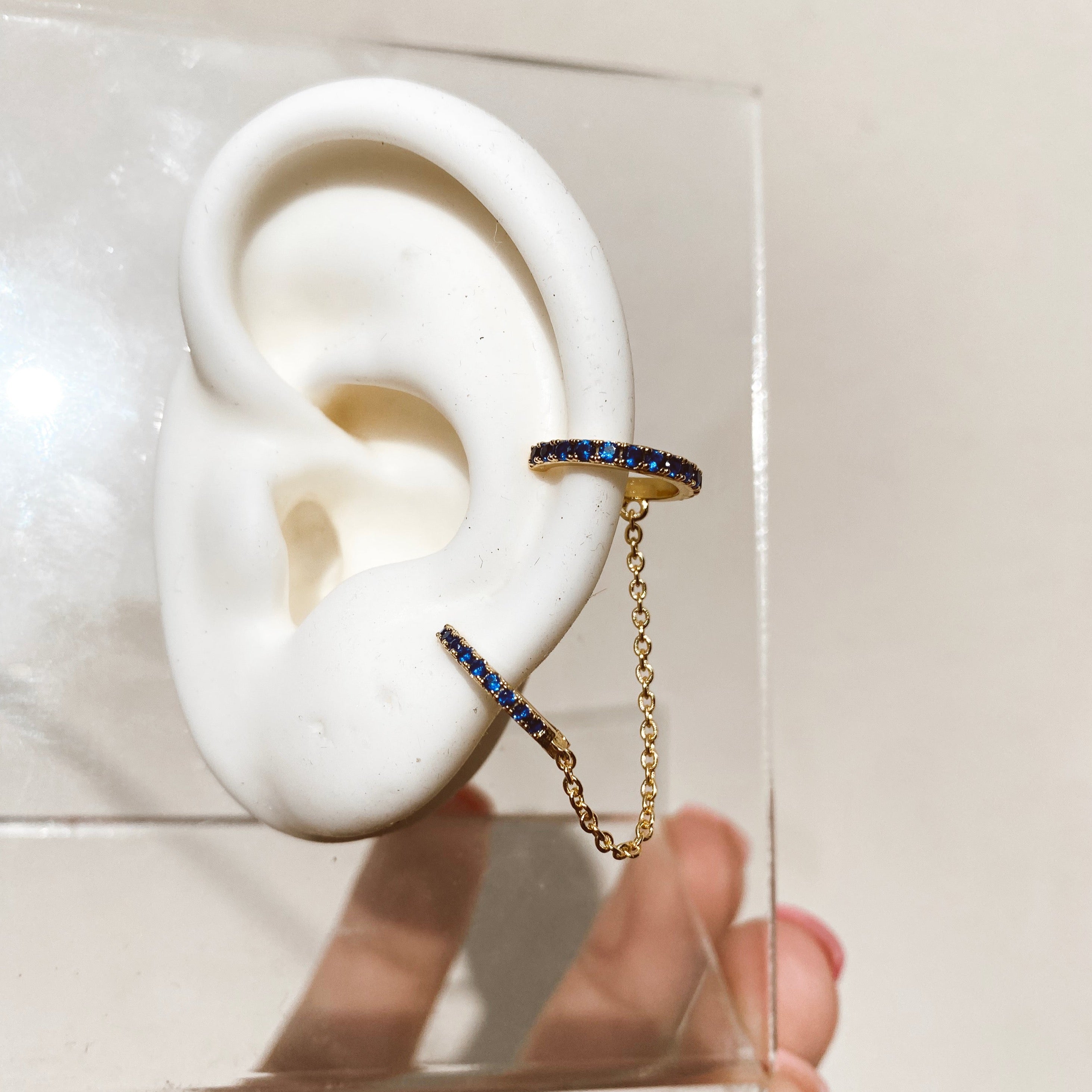 Earcuff + Hoop Royal Blue